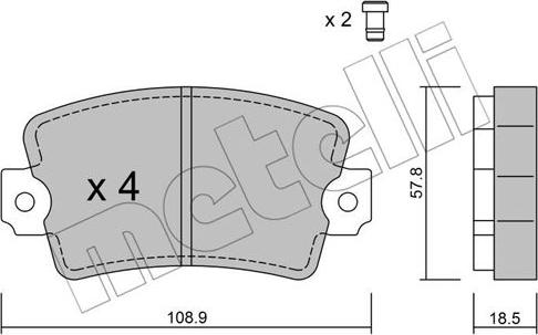 Metelli 22-0186-0 - Bremžu uzliku kompl., Disku bremzes adetalas.lv