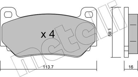 Metelli 22-0391-0 - Bremžu uzliku kompl., Disku bremzes adetalas.lv