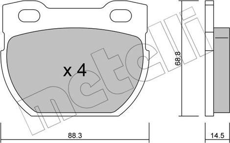 Metelli 22-0354-0 - Bremžu uzliku kompl., Disku bremzes adetalas.lv