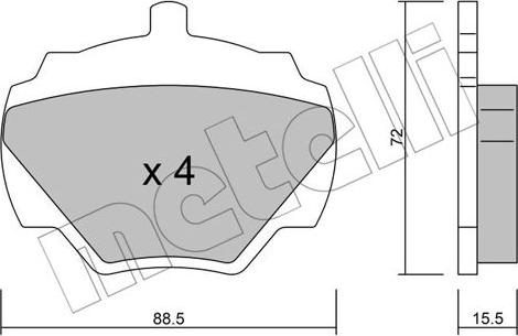 Metelli 22-0353-0 - Bremžu uzliku kompl., Disku bremzes adetalas.lv