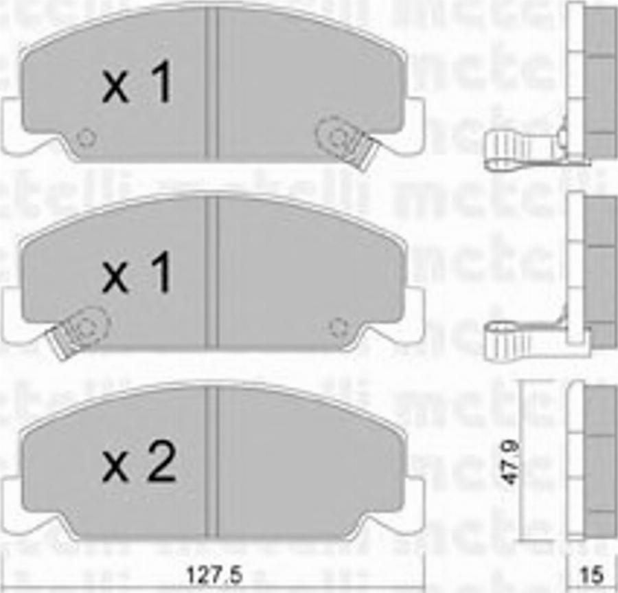 Metelli 22-0383-0 - Bremžu uzliku kompl., Disku bremzes adetalas.lv