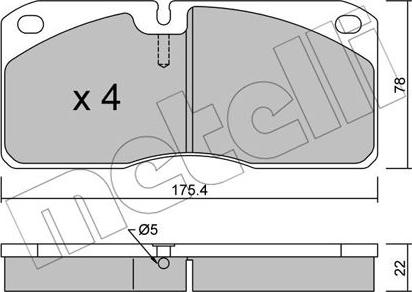 Metelli 22-0269-0 - Bremžu uzliku kompl., Disku bremzes adetalas.lv