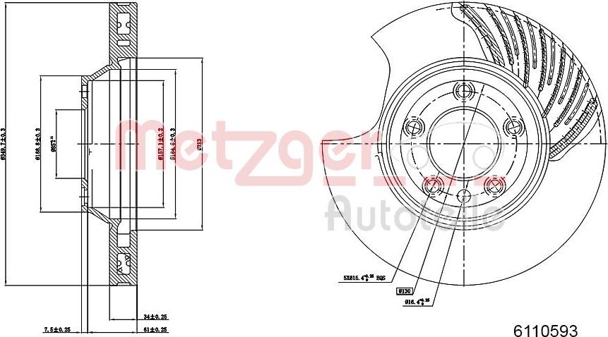 Metzger 6110593 - Bremžu diski adetalas.lv