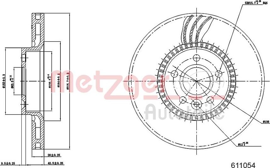 Metzger 6110504 - Bremžu diski adetalas.lv