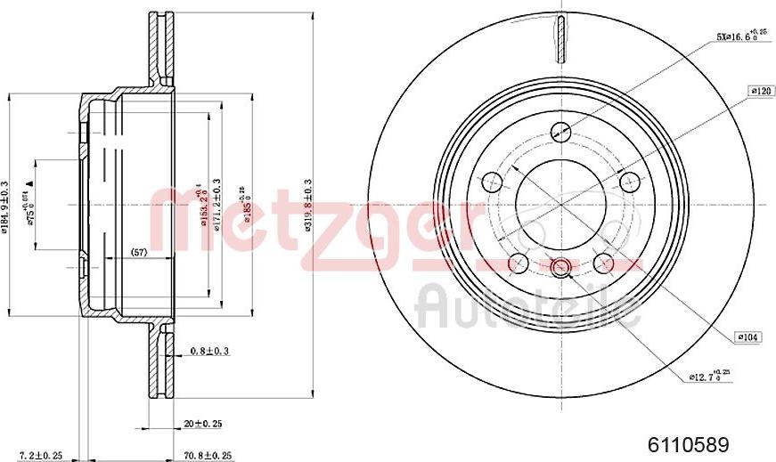 Metzger 6110589 - Bremžu diski adetalas.lv