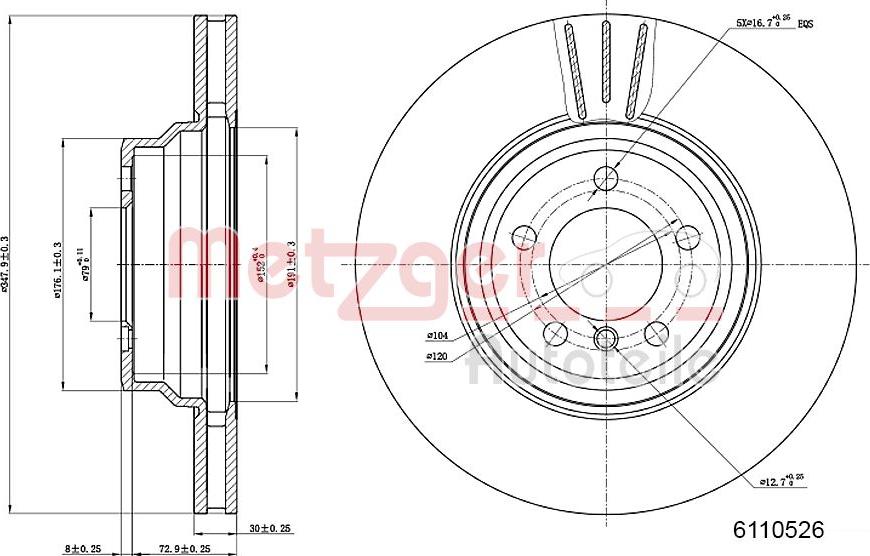 Metzger 6110526 - Bremžu diski adetalas.lv