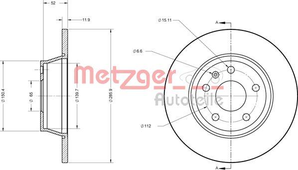 Metzger 6110574 - Bremžu diski adetalas.lv