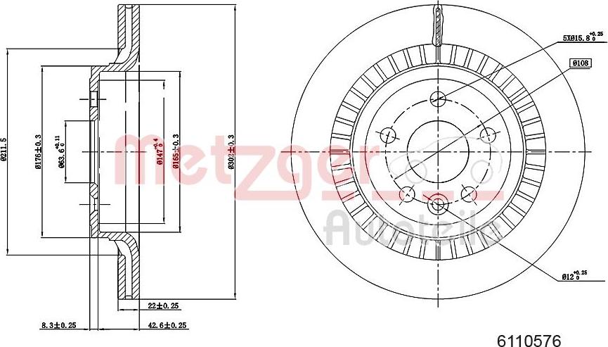 Metzger 6110576 - Bremžu diski adetalas.lv