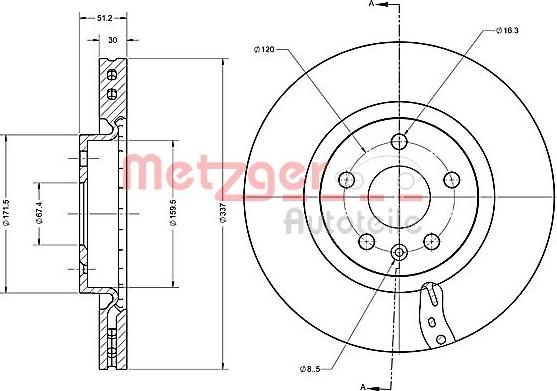 Metzger 6110698 - Bremžu diski adetalas.lv