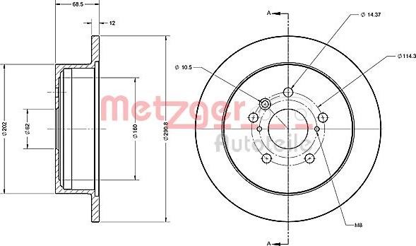 Metzger 6110658 - Bremžu diski adetalas.lv