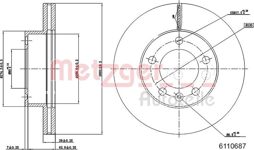 Metzger 6110687 - Bremžu diski adetalas.lv