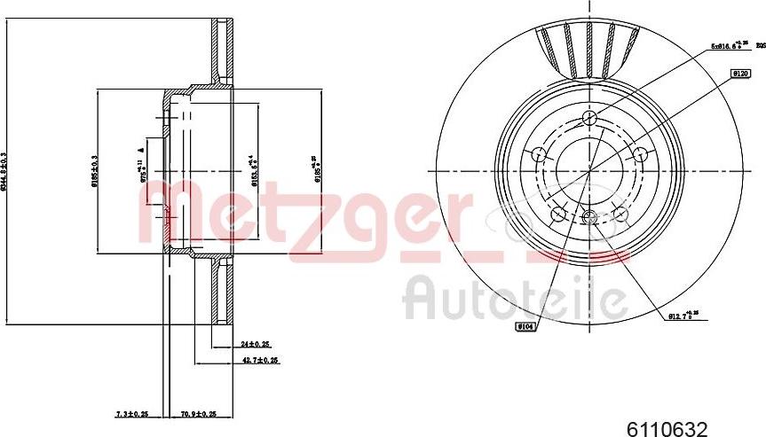 Metzger 6110632 - Bremžu diski adetalas.lv