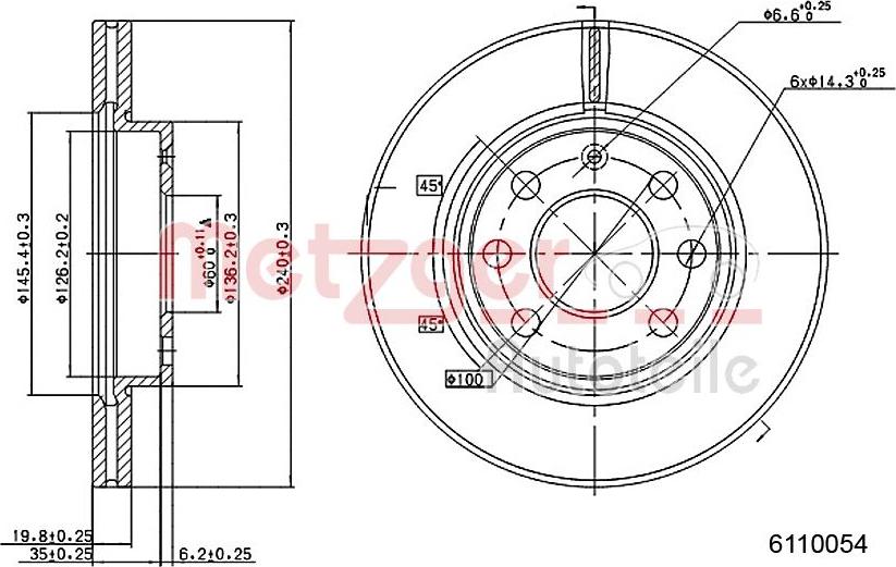 Metzger 6110054 - Bremžu diski adetalas.lv