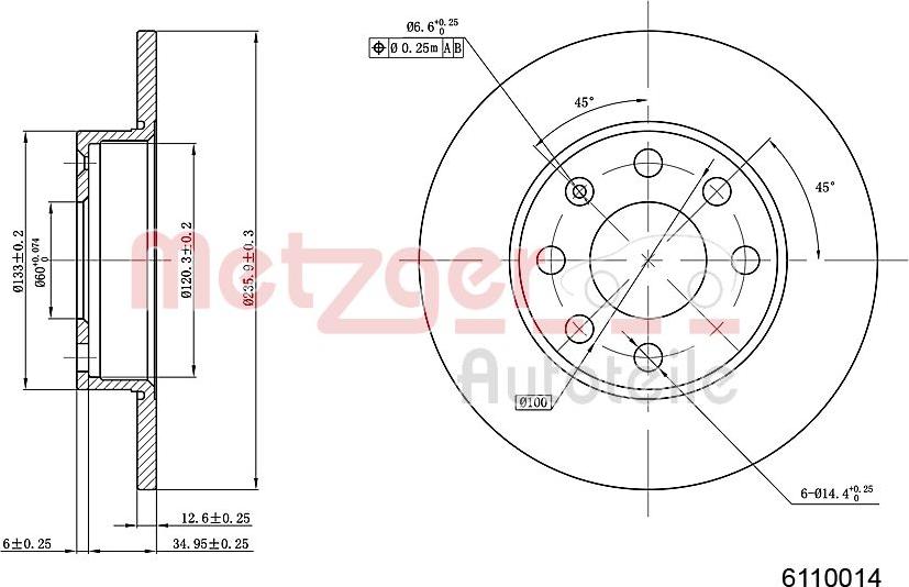 Metzger 6110014 - Bremžu diski adetalas.lv