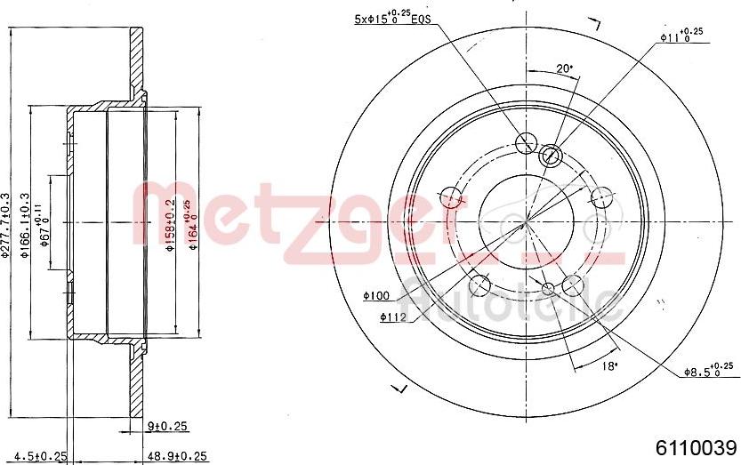 Metzger 6110039 - Bremžu diski adetalas.lv