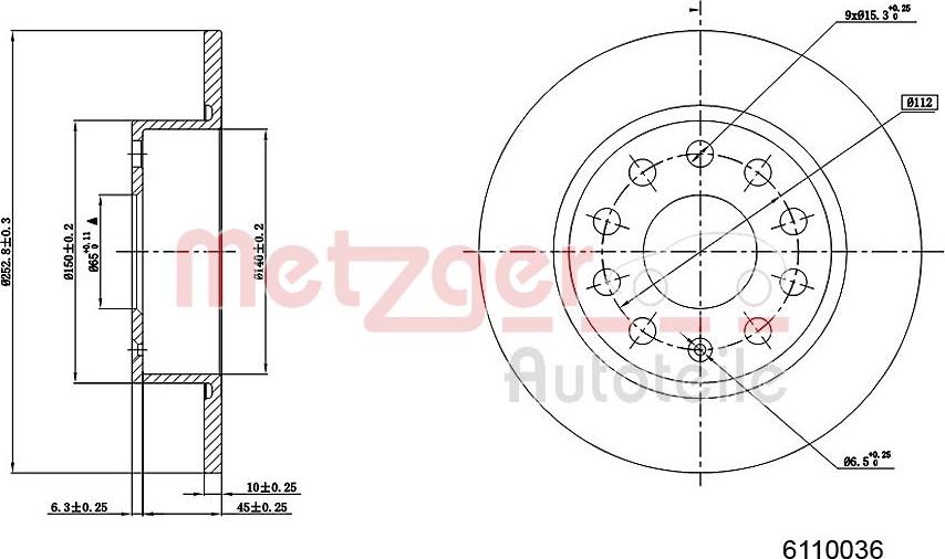 Metzger 6110036 - Bremžu diski adetalas.lv