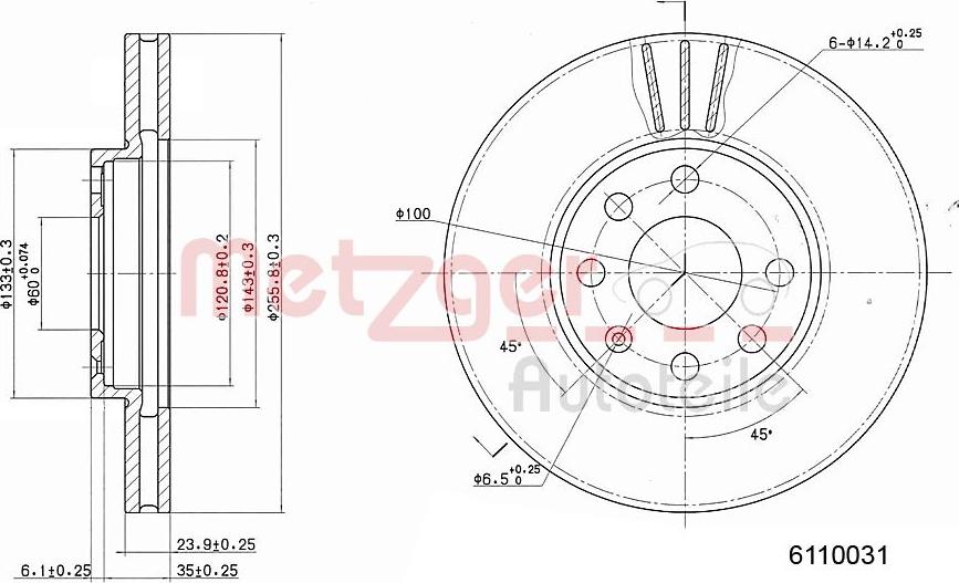 Metzger 6110031 - Bremžu diski adetalas.lv