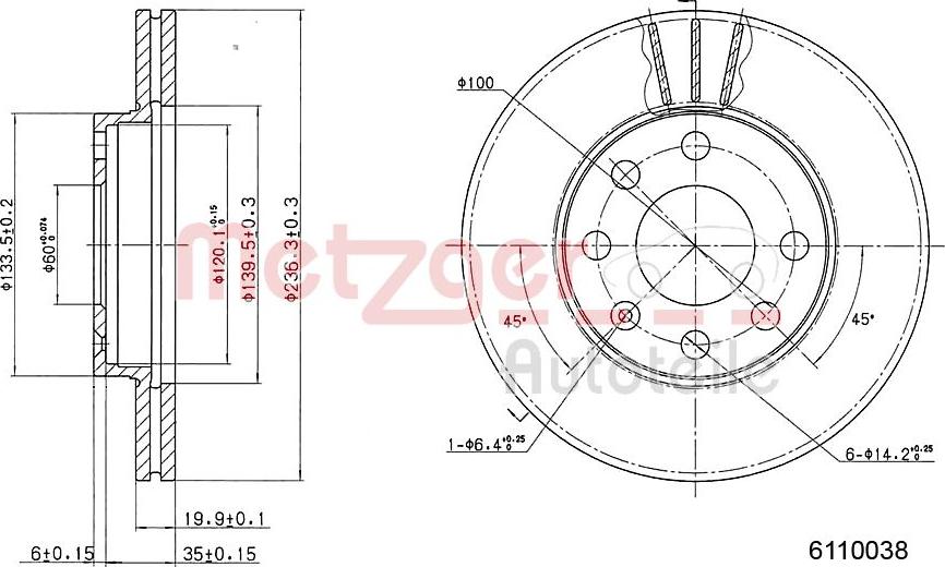 Metzger 6110038 - Bremžu diski adetalas.lv