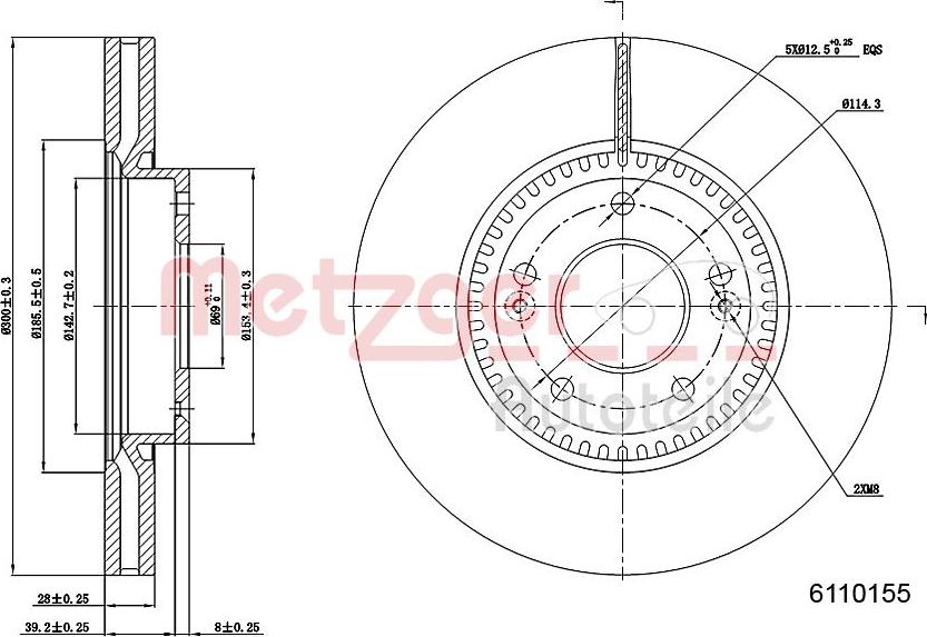 Metzger 6110155 - Bremžu diski adetalas.lv