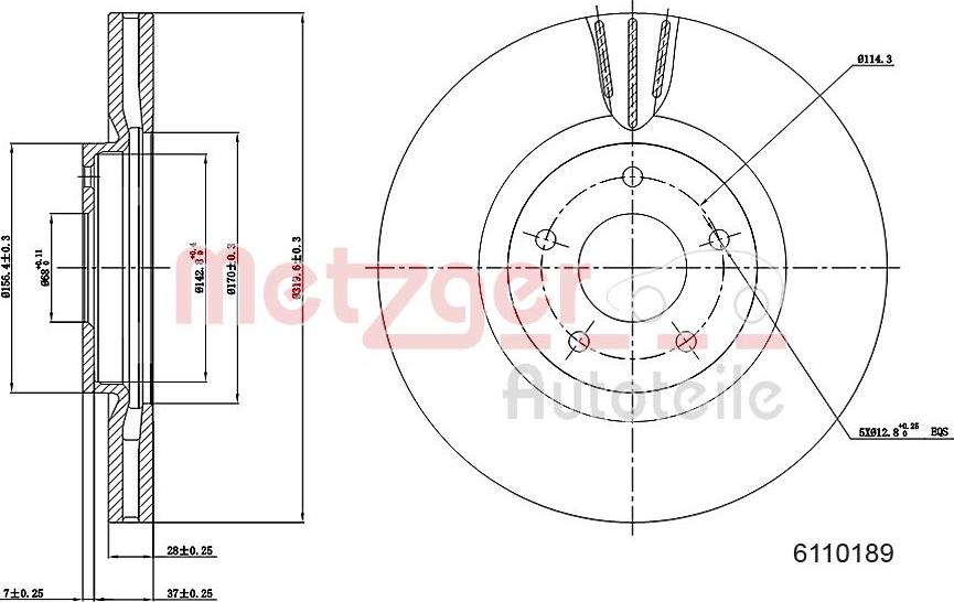 Metzger 6110189 - Bremžu diski adetalas.lv