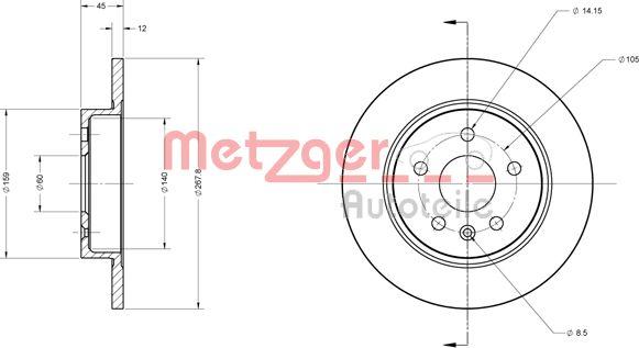 Metzger 6110130 - Bremžu diski adetalas.lv