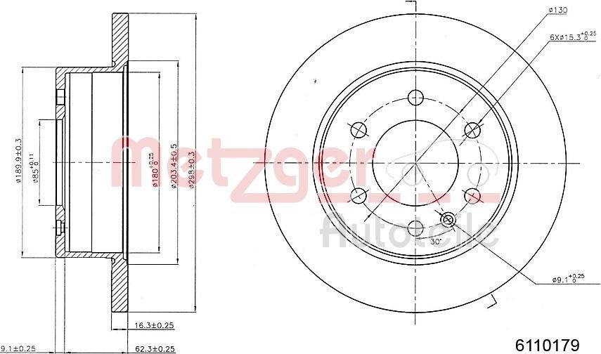 Metzger 6110179 - Bremžu diski adetalas.lv