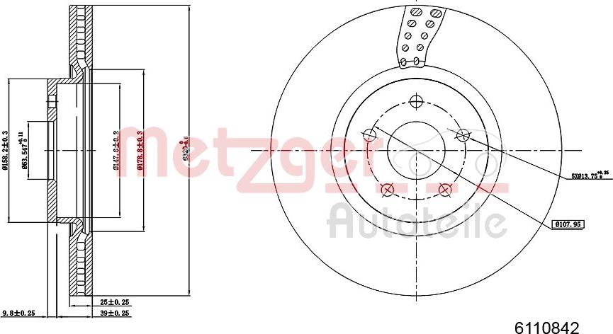 Metzger 6110842 - Bremžu diski adetalas.lv