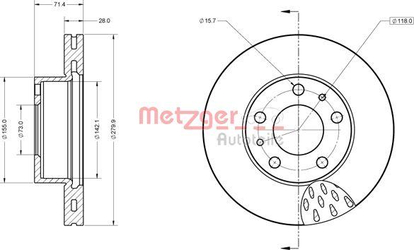 Metzger 6110851 - Bremžu diski adetalas.lv