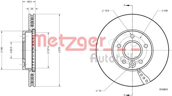 Metzger 6110811 - Bremžu diski adetalas.lv