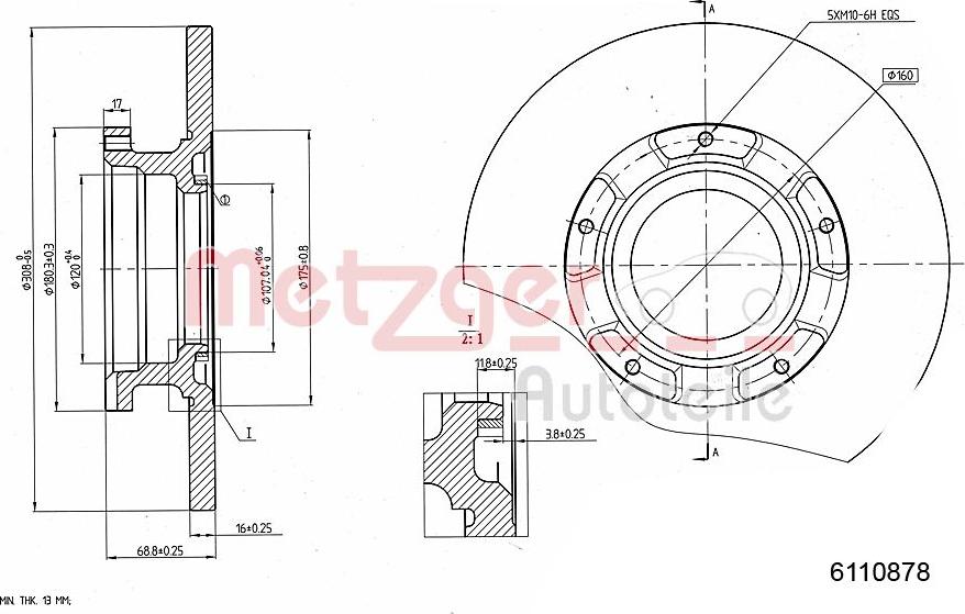 Metzger 6110878 - Bremžu diski adetalas.lv