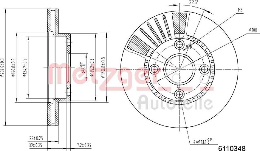 Metzger 6110348 - Bremžu diski adetalas.lv