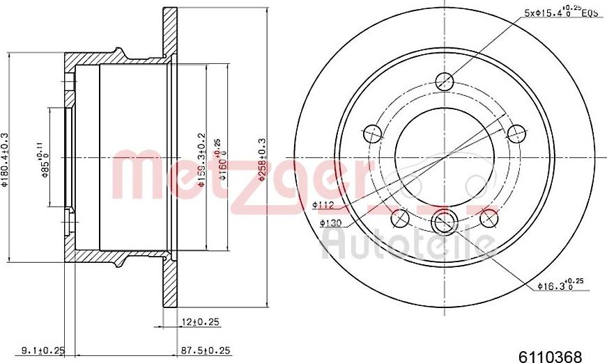 Metzger 6110368 - Bremžu diski adetalas.lv