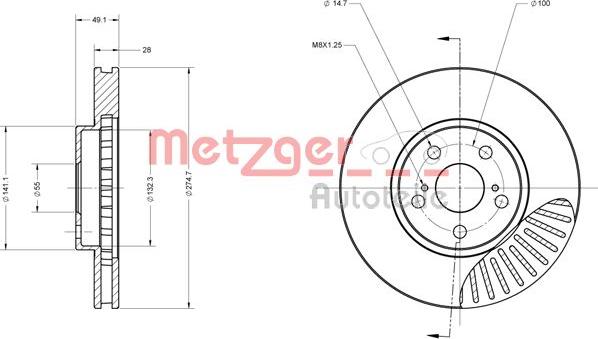 Metzger 6110315 - Bremžu diski adetalas.lv