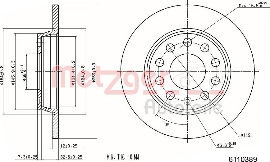 Metzger 6110389 - Bremžu diski adetalas.lv