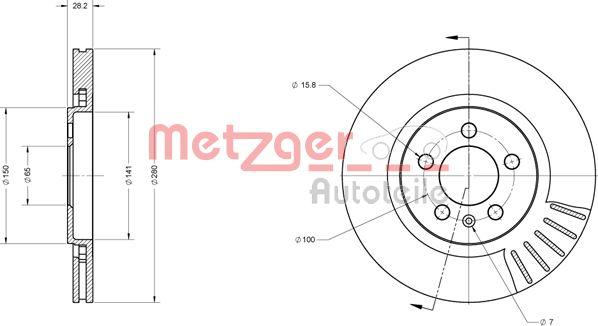 Metzger 6110385 - Bremžu diski adetalas.lv