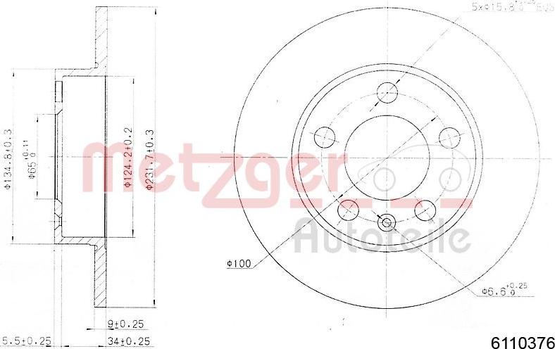 Metzger 6110376 - Bremžu diski adetalas.lv