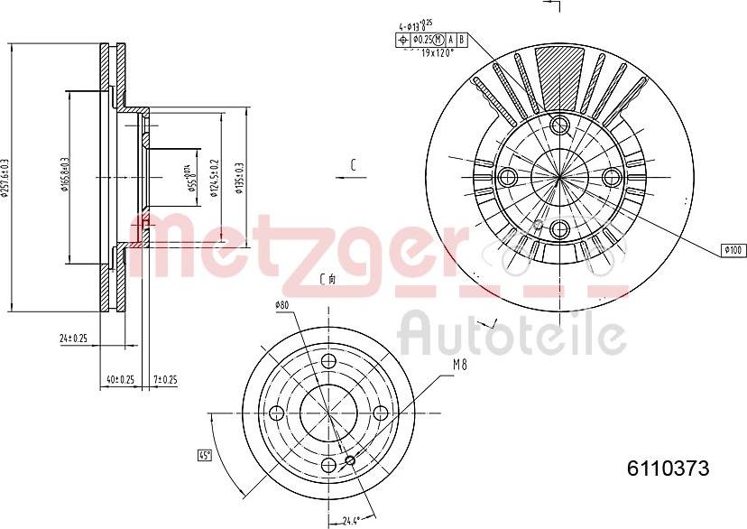 Metzger 6110373 - Bremžu diski adetalas.lv