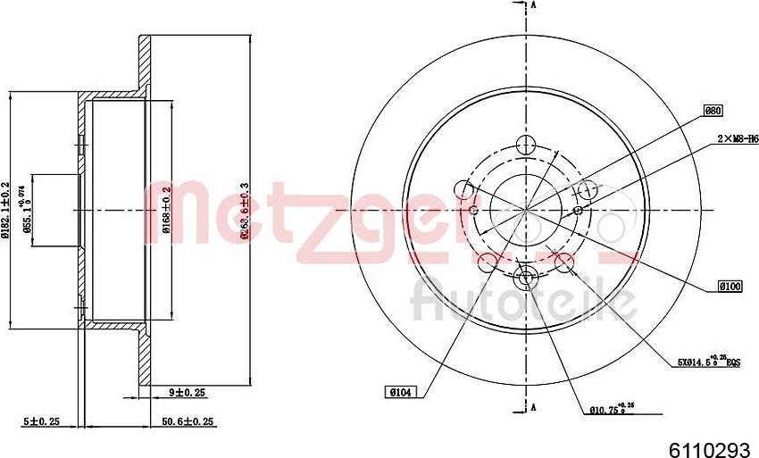 Metzger 6110293 - Bremžu diski adetalas.lv