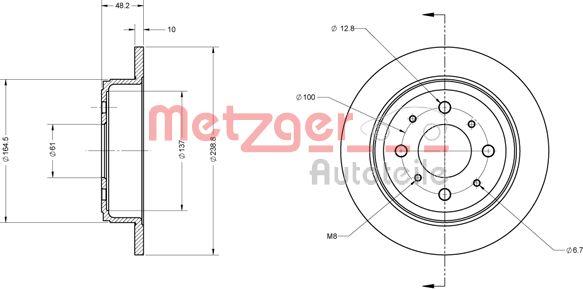 Metzger 6110244 - Bremžu diski adetalas.lv