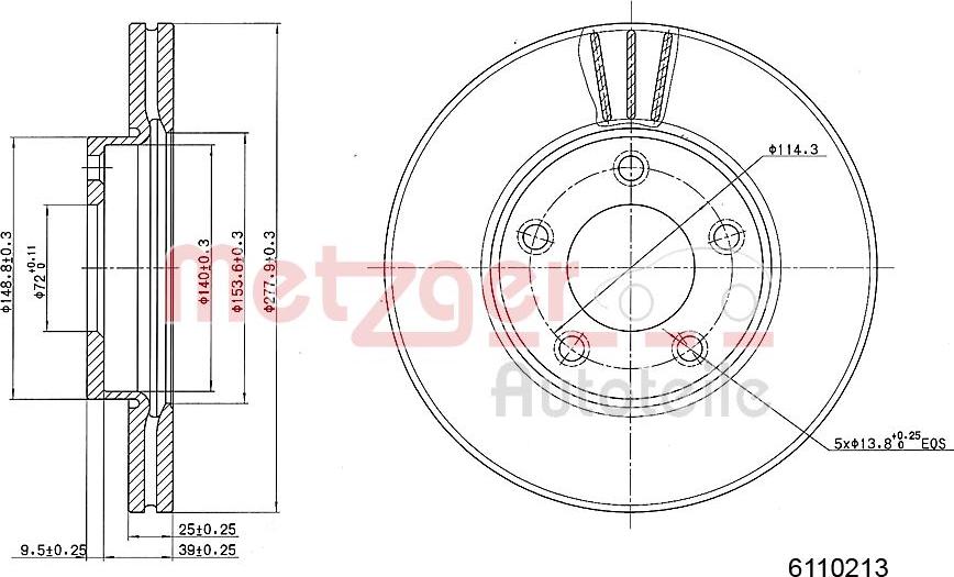 Metzger 6110213 - Bremžu diski adetalas.lv