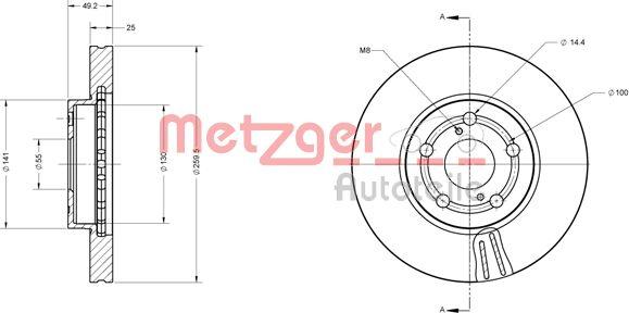 Metzger 6110280 - Bremžu diski adetalas.lv