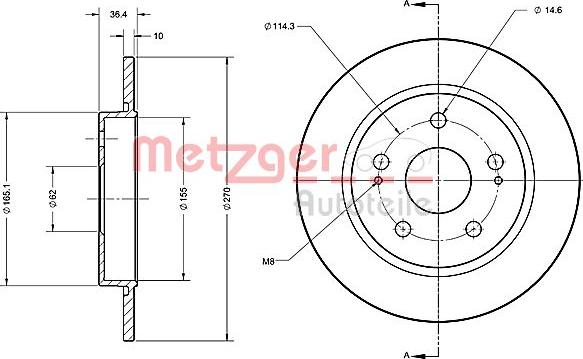 Metzger 6110234 - Bremžu diski adetalas.lv