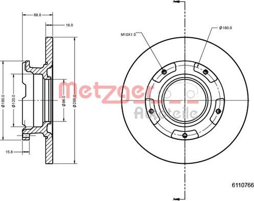 Metzger 6110766 - Bremžu diski adetalas.lv