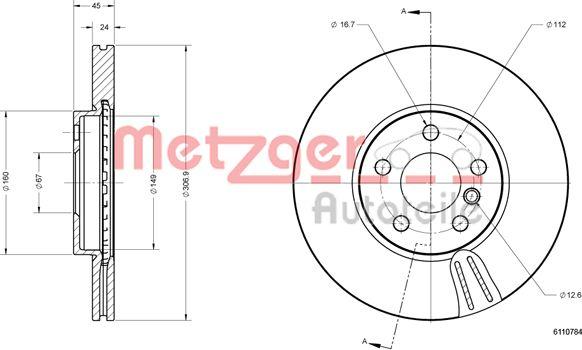 Metzger 6110784 - Bremžu diski adetalas.lv