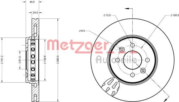 Metzger 6110729 - Bremžu diski adetalas.lv