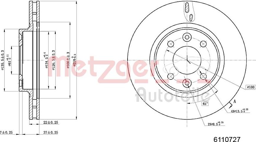 Metzger 6110727 - Bremžu diski adetalas.lv