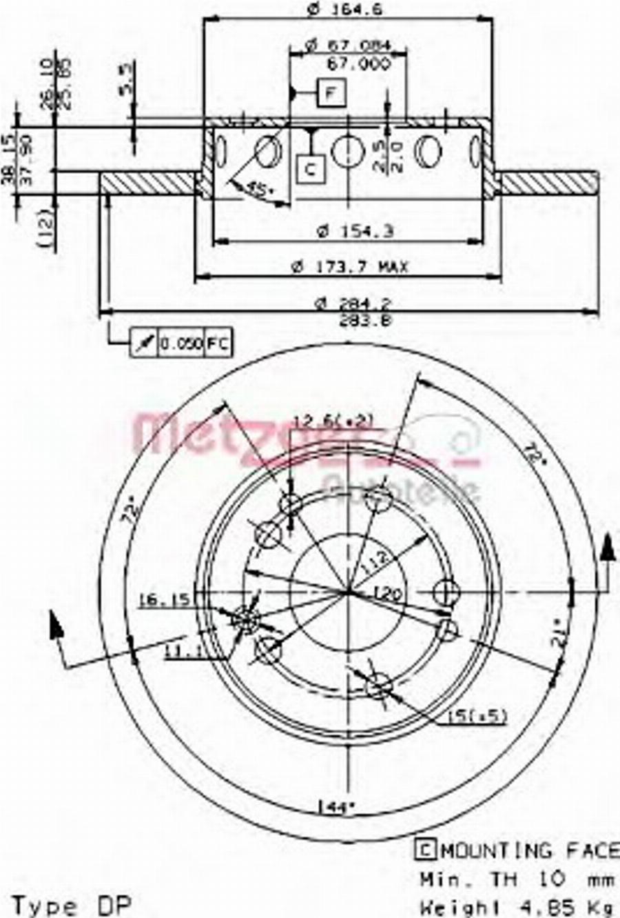 Metzger 10278E - Bremžu diski adetalas.lv