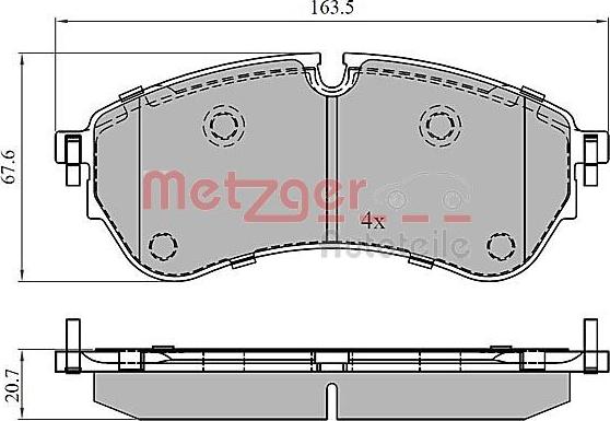 Metzger 1170906 - Bremžu uzliku kompl., Disku bremzes adetalas.lv