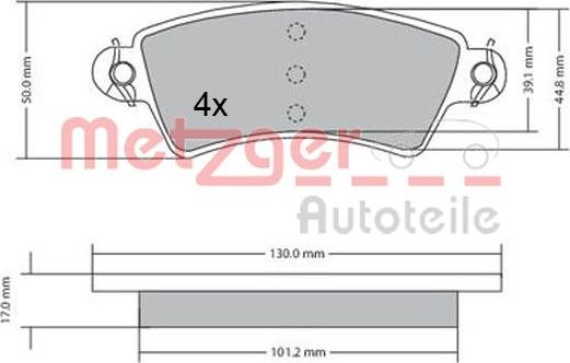 Metzger 1170499 - Bremžu uzliku kompl., Disku bremzes adetalas.lv