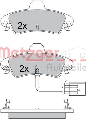 Metzger 1170491 - Bremžu uzliku kompl., Disku bremzes adetalas.lv